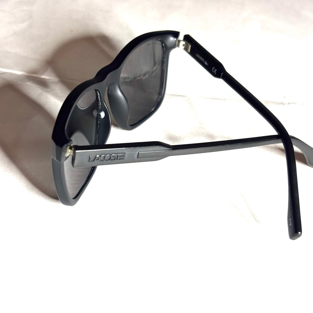 Lacoste Men's Polarized Matte Square Sunglasses, model L604SNDP Black - Picture 4 of 7